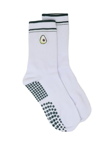 Pilates Socks for Women Yoga Barre Grippy Socks Non Slip Athletic Workout Crew Sock for Hospital