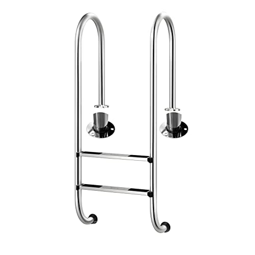 Escalera para piscina 2 peldaños acero inoxidable miniatura 1
