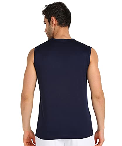 Image of TQH Sleeveless T Shirts for Men | Vest for Men | Tank Top Man | Sando for Man | Men's Sleeveless Gym Vest Round Neck Solid Casual T-Shirt for Workout Running Sports Beach