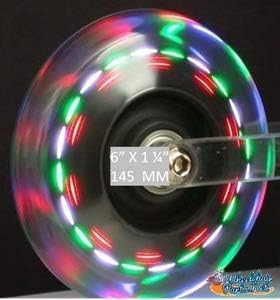 Miniatura 4 de Ruedas giratorias iluminadas en tamaño de 3", 4", 5" y 6" con cubo de 1" y rodamientos de 516" (6" x 1 14")