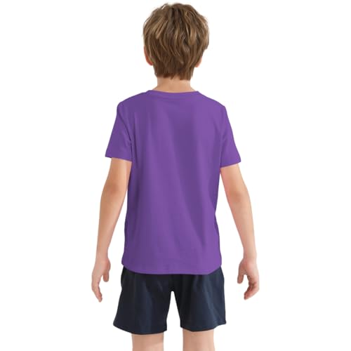 QBK 2T-12Y Boys T Shirts Short Sleeve Tees 100% Cotton Crewneck Soft Basic Summer Top Solid Toddler Kids Tee Shirt3