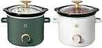 Beautiful 2 Pack Slow Cooker Crock Set- 2 Quart, Thyme/White Icing (100 Watts) with Adjustable Heat settings-Kitchenware by Drew Barrymore