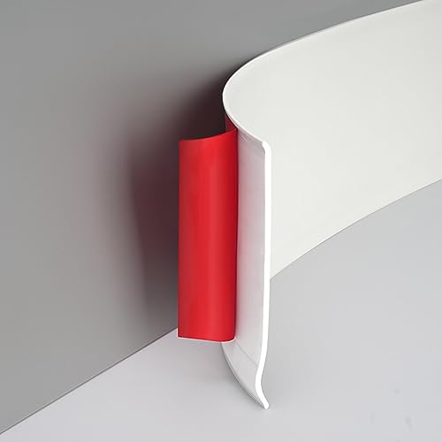 KMQRDZi Rodapié blando de PVC autoadhesivo blanco, 10 cm de ancho, andamios de suelo de plástico, tiras autoadhesivas impermeables, zócalos decorativos (5 m)