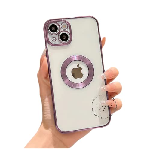 Image of MIDOS Back Cover Ring Logo Cut for Magsafe Compatible with iPhone 14 Lens Protection Chrome Back Case Cover for - iPhone 14 (2022) 6.1 [ Rose Gold ]