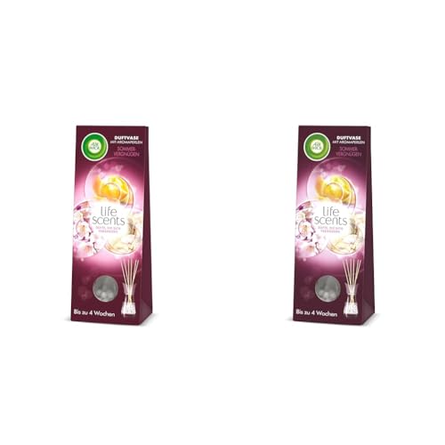 Air Wick Duftvase mit Aromaperlen – Duft: Sommervergnügen – 1 x 30 ml Raumduft mit Stäbchen (Packung mit 2)