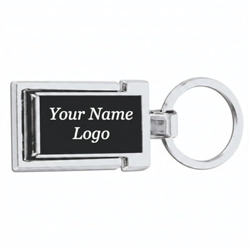 Image of Personalised Stainless Steel Keychain, Rectangular, Metal, Custom Engraved, Unisex, for Gifting