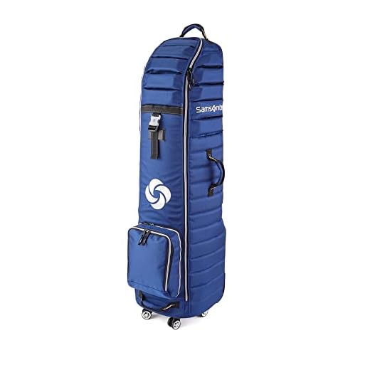 Samsonite Padded Golf Travel Bag with Spinner Wheels and Detachable Shoe Bag, Navy , 51”H x 17”W x 14”D