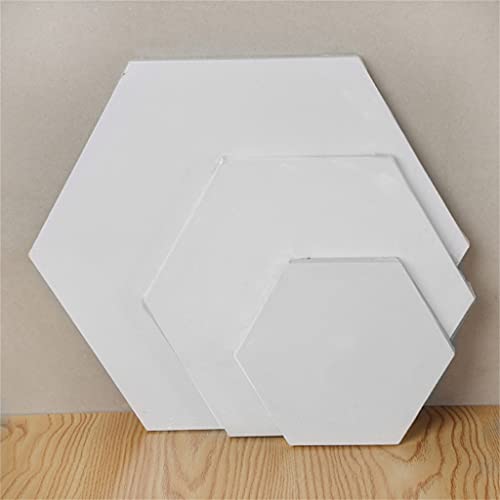 Peinture bricolage artisanat : plateau bois blanc hexagonal pour techniques mixtes