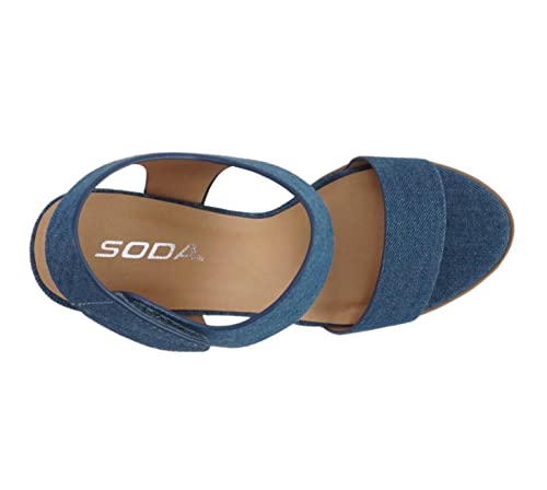 Image of Soda Wait-A ~ Women Open Round Toe Chunky Heel Ankle Strap High Heel Dress Sandals