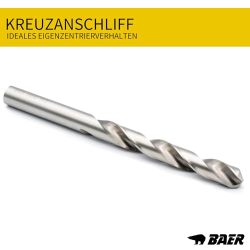 BAER Gewindeschneider Set M3 – M12 HSSG – 15-tlg. Gewindebohrer Set mit Kernlochbohrer & Windeisen - Profi Gewindeschneidsatz in Metallkassette - Gewindebohrer Satz
