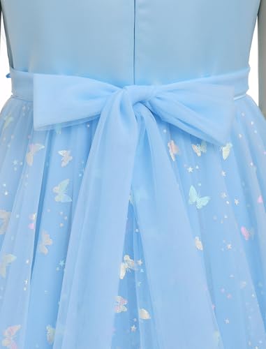 Flower Girl Formal Wedding Dress Sparkly Butterfly Junior Bridesmaid Pageant Outfit Princess First Communion Prom Gown3