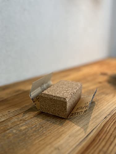 Kork-Schleifklotz 100 x 60 x 40 mm mit abgerundeten Kanten – ergonomischer Handschleifblock aus Naturkork für Schleifpapier, Schmirgelpapier und Sandpapier, rutschfest, handlich, Made in Portugal