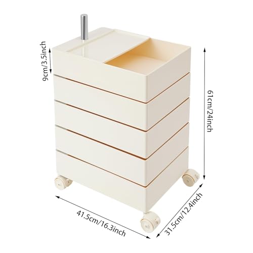 Table de chevet rotative multifonctionnelle sur roulettes design