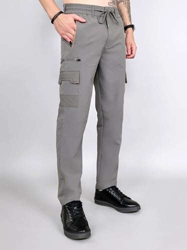 Image of Monte Carlo Mens Regular Fit Solid Cargo Lower|Solid Pattern Casual Trousers | Stylish & Comfortable Everyday Wear Utility Pants for Men's (Pack of 1)