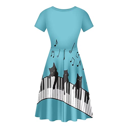 Image of Biyejit Women's Summer Casual Short Sleeve T-Shirt Swing Dress Crew Neck Plus Size S-4XL