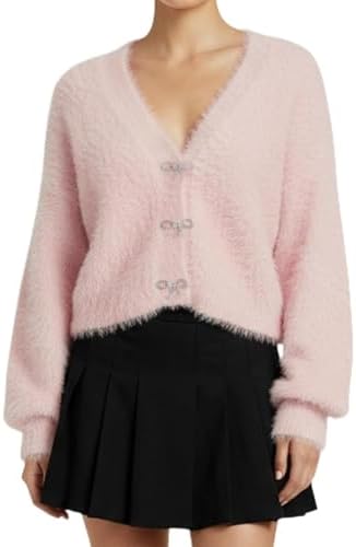 Wyeysyt Fuzzy Bowknot Cardigan