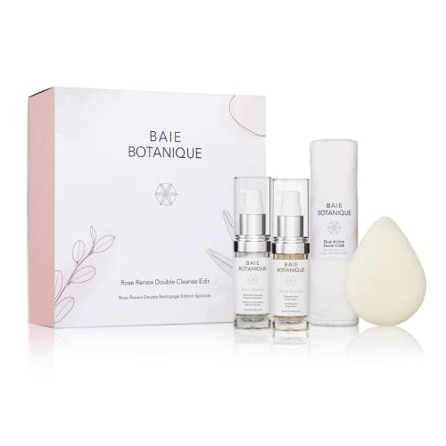 Baie Botanique Rose Renew Double Cleanse Edit - Natural, Vegan, Organic & Luxury Cleansing Skincare Set