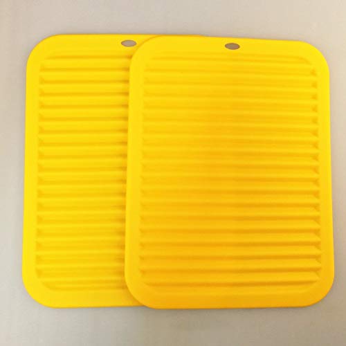 Smithcraft Silicone Trivet Mat For Hot Dishes Pots And Pans, Silicone Hot Pads For Kitchen, Non Slip Silicone Pot Holders Trivets, Waterproof Heat Resistant Mats For Counter, Flexible Hot Pad Yellow #TOP1