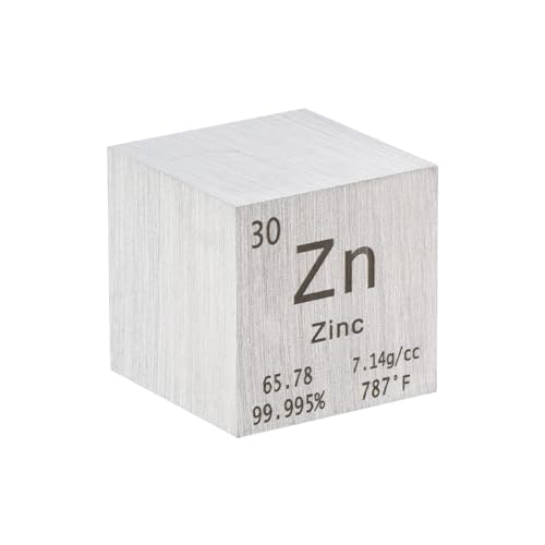 Image of PATIKIL 1 Inch Zinc Cube Metal Element High Density Block Pure Periodic Magnesium Block for Element Collections Teacher Lab Scientific Experiment, 25.4 mm