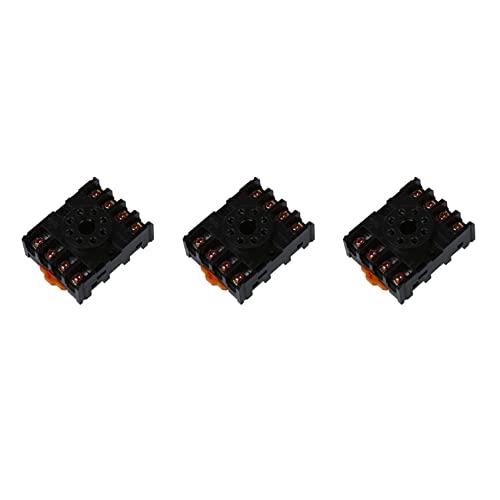 Gotoger 3 relés PF083A de 8 pines de 8 pines, casquillo PF083A, color negro