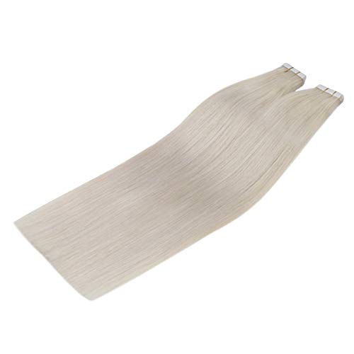 Tape in Human Hair Extensions Platinum Blonde Hair Extensions 16inch 20pcs 50g