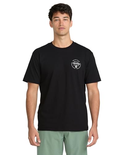 Volcom Men's Mortis Short Sleeve T Classic Fit Crewneck Tee, Soft Cotton, Lightweight & Breathable Casual Shirt, Black