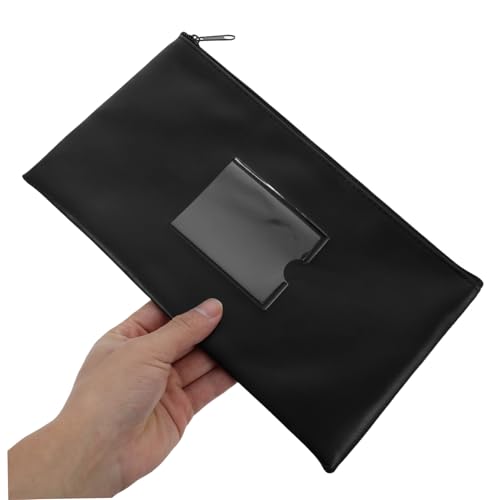 Uonlytech 2Pcs Window Zipper Storage Bag for Money Checks and PU Leather Cash Wallet with Card Holder Multifunctional Coin Wallet for Easy Organization 7