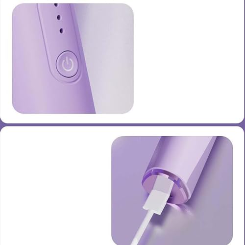 Cepillo alisador para cabello Harayaa con calentamiento rápido y carga USB, color violeta miniatura 5