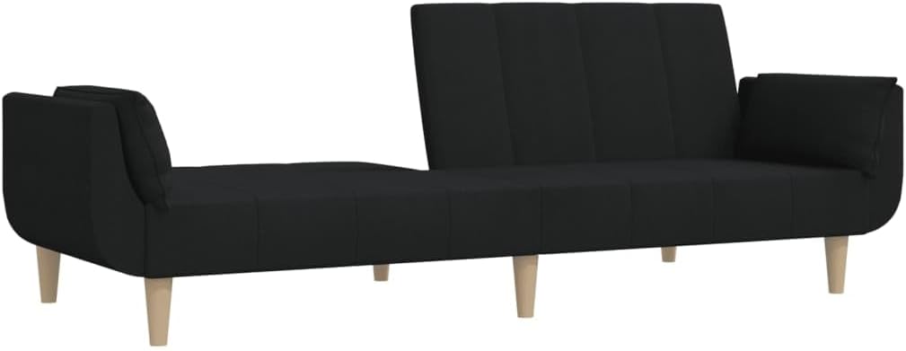 Sofa Bed Black 100% Polyester Living Room Furniture