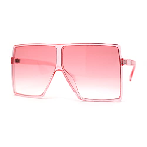 SA106 Pop Color Oceanic 80s Squared Rectangular Thin Plastic Oversize Sunglasses2