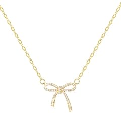 C Gold Bow Necklace