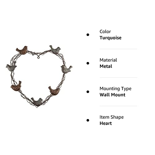 Hobby Lobby Heart & Birds Metal Wall Decor Home Decoration Heart Shaped Wreath #TOP2