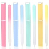 4 Pack Glass Nail File with Case Glass Fingernail File Double Sided Etched Crystal Surface...