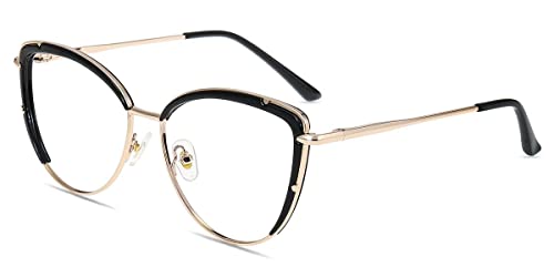 Image of Firmoo Blue Light Blocking Glasses,Anti Eye Strain Anti Headache UV Cut, Cateye Computer Reading Glasses with magnification