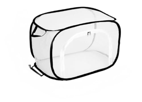 Tuyiutm 蝶メッシュ昆虫ケージ ストラップ付き カブトムシの幼虫飼育箱 収納簡単 子供の誕生日プレゼント 通気性ネット 飼育標本 昆虫捕獲 自然探検おもちゃ 折りたたみ糸ライト 観察ライト 爬虫類ハウス 屋外 (ブラック,M-60cm*40cm*40