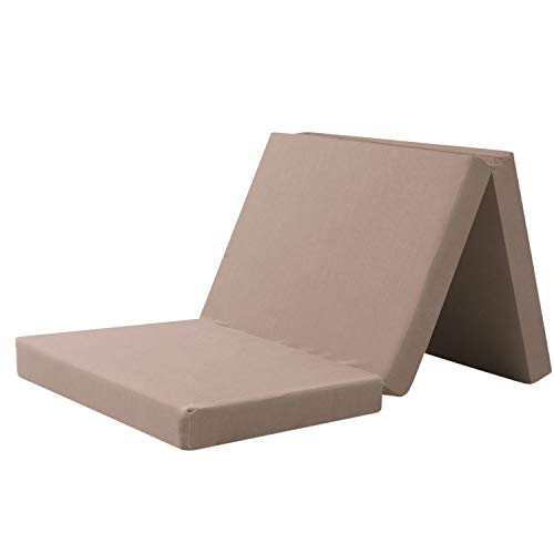 高反発 マットレス 三つ折 敷き布団 タオル生地 面でしっかり身体を支える 程よい硬さ 体圧分散 極厚 10cm パイル ブラウン ダブル