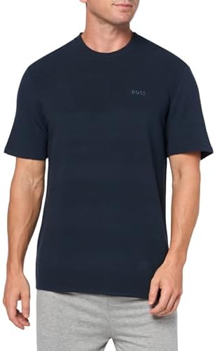 BOSS, Soft Ribbed Short Sleeve T-Shirt, blue marine, L
