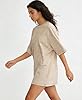Women Mens Cotton T-Shirts Washed Vintage Tee Solid Basic Tee Crew Neck Shirts Casual Loose Tops for Unisex, Apricot, L #4