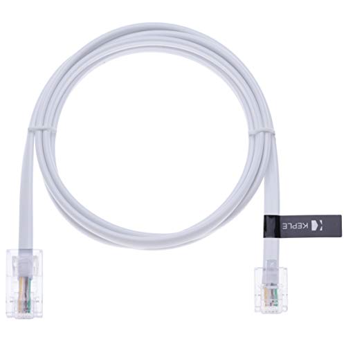 Keple 10m RJ11 to RJ45 Cable RJ11 to RJ45 Cable Phone Telephone Cord RJ11 6P4C to RJ45 8P8C Connector Plug Cable for Landline Telephone (White)