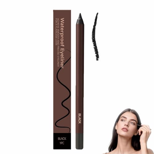 24 Hr Waterproof Eyeliner Duo Sharpenable Eye Pencil,Sharpenable Eye Pencil,Waterproof,Smudge-Proof Long-Lasting Makeup Eyeliner,Smooth and Easy to Color (Black)