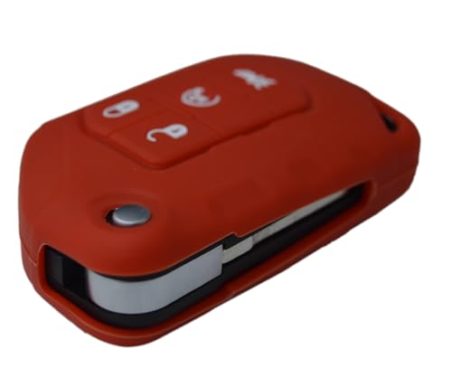 Image of Silicone Remote Key Fob Case Covers Protectors for Jeep Wrangler Rubicon 392 JL JLU Wagoneer Gladiator JT Flip Fold Remote