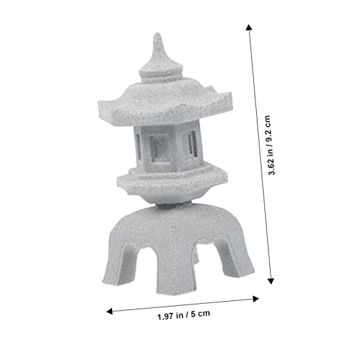 Image of Stone Lamp Shape Aquarium Ornament 3.62X1.96X1.85In Fish Tank Decoration Micro Landscape Decor for Bonsai Garden and Aquatic Pets