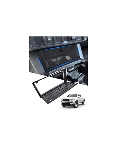 Image of Center Console Hidden Storage Cover for Toyota Tacoma 2016-2023 Accessories | Premium ABS Plastic Anti-Dust Center Console Privacy Cover Protector for Wireless Charging & Non Charging Model