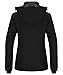 Wantdo Damen Winter Skijacke Warm Fleece Mantel Berg Snowboardjacke Outdoor Kapuzen Windbreaker Jacken Gefüttert Jacke Schwarz L