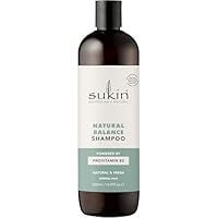 Sukin Natural Balance Shampoo 500mL, For Balanced, Healthy-Looking & Silky Soft With Provitamin B5, Australian Made & Owned, Vegan, Cruelty-Free