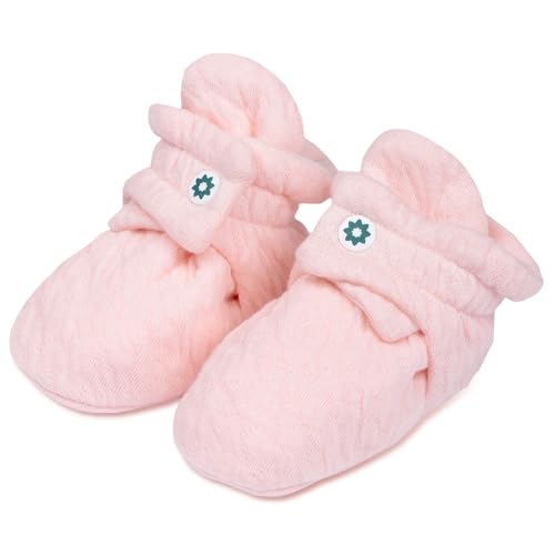 Image of NINTARABABY Organic Cotton Booties - Soft, Lightweight & Breathable | Adjustable Fit, Gentle on Skin, Unisex Gift for Baby Showers & Newborns