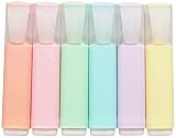 ROTCROSS Aesthetic Cute Highlighters Mild Assorted Colors With Soft Chisel Tip,Dry Fast Easy to Hold
