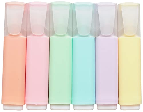 Rotcross Aesthetic Cute Highlighters Mild Assorted Colors With Soft Chisel Tip,Dry Fast Easy To Hold,For Journal Bible Planner Notes School Office Supplies,6 Pack Set Students Children Gift #TOP30