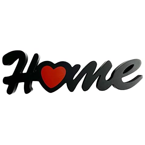 Wooden Home Letter Table Counter Cabinet Sign Heart Decorations Cutout Home Word Wall Sign Standing Tabletop Fireplace Mantel Centerpieces Decor Cover