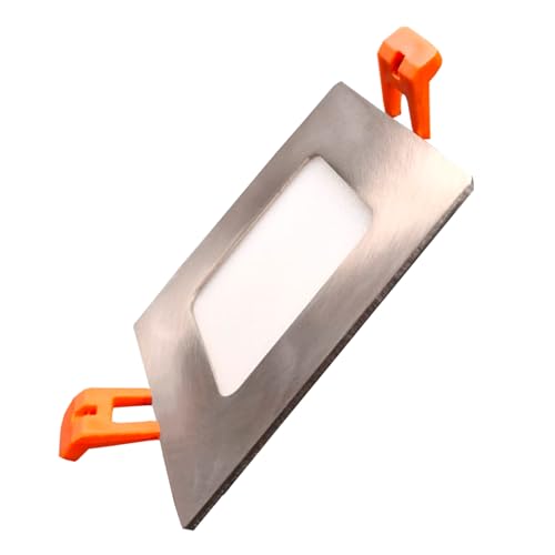 FactorLED ¡OFERTA! Downlight LED Cuadrado 5W Slim, Placa Empotrable Extraplano 550Lm, 85mm, Acero Inoxidable, Luz seleccionable 3000K 4000K 6000K (5)